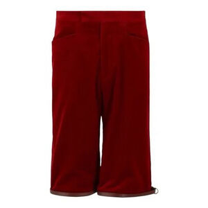 Gucci Leather-Trim Red Velvet Tailored Shorts Linen Blend Men’s Size IT 48 US 38